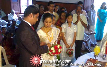 Savio Nimy Wedding Ring Exchange Picture